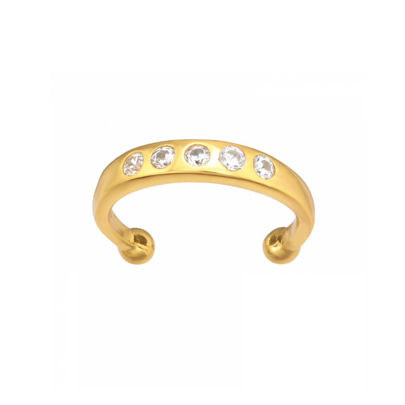 Earcuff GOLD Puntitos de Luz Plata 925