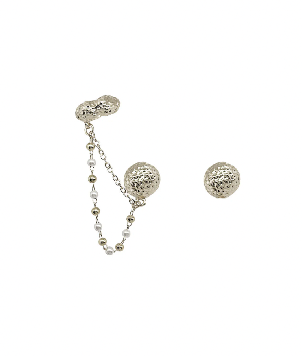 Set Feminidad Silver Aros + Ear Cuff