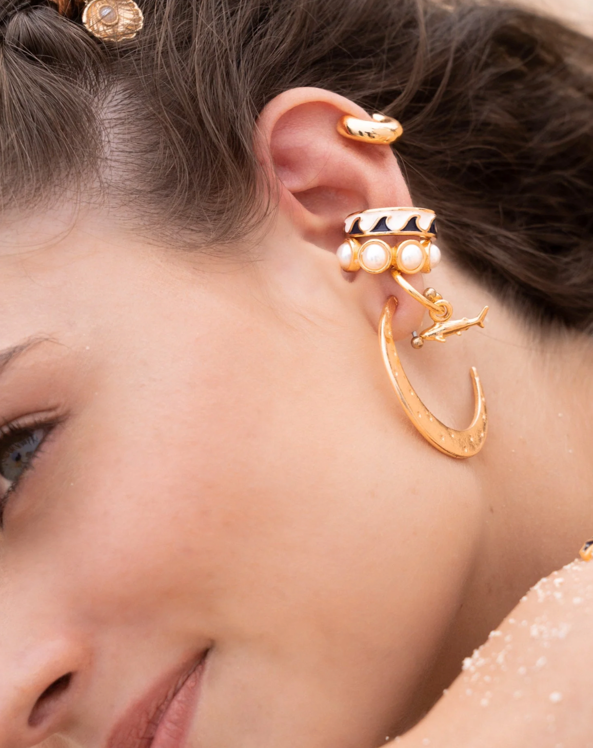 EARCUFF PERLAS GOLD XL